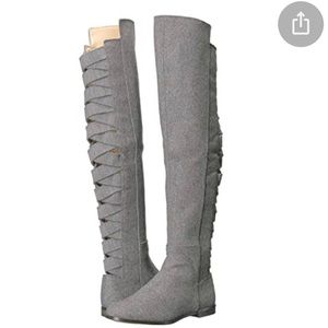 Nine West Eltynn Light Grey Wool Boots